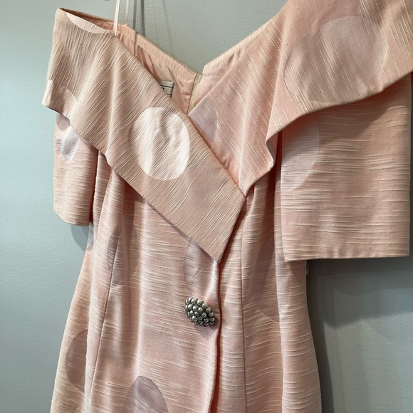 Vintage Pink Off the Shoulder Dress, Size 6 - Picture 2 of 5